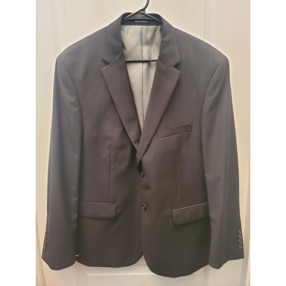 Pronto Uomo Mens 40R Suit Jacket Blazer Charcoal Dark Gray Single Breasted 2 Bt